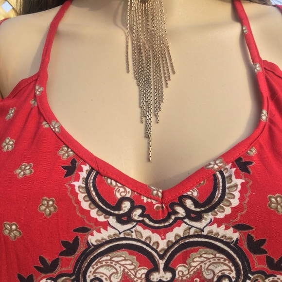 STRAPPY RED with BANDANA PRINT DRESS - Picture 6 of 6